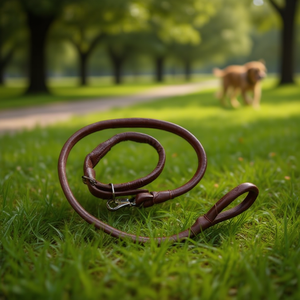 Leather Leash For Dog Brown 19152 MNJ Brand - Product Image 3