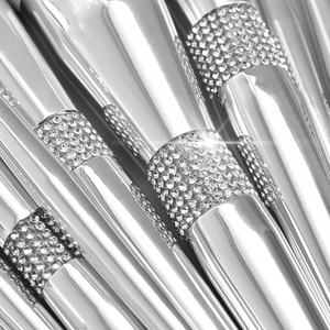 Ensemble de 11 pinceaux de maquillage de luxe en argent métallisé rose, incrustés de diamants, poils synthétiques doux de qualité supérieure, pinceaux cosmétiques pour le <span class=keywords><strong>visage</strong></span>, vente en gros - Product Image 4