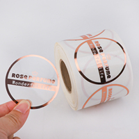 Étiquettes autocollantes transparentes rondes avec logo, impression personnalisée, gaufrage à chaud or, pour emballage de bouteilles étanches