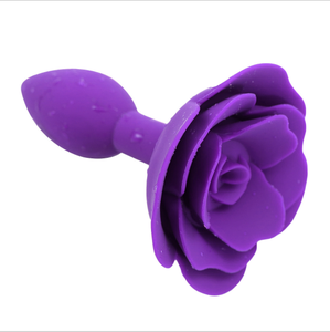 Plug Anal en forme de fleur de rose Plug Anal en Silicone souple Rouge Noir Rose Violet Rose Sex Toys Anal - Product Image 6