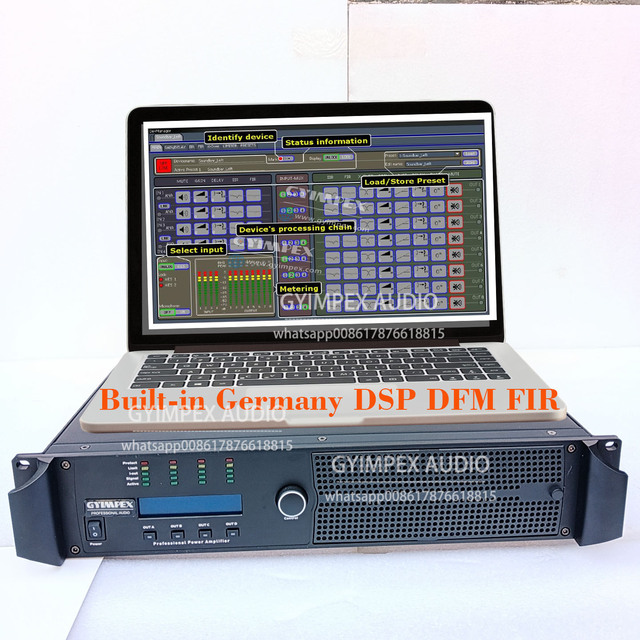 DSP15Q Big Power 4 Channel 2550w Digital Audio Processor Software Control Class D AmplifierBuilt-in With Stable R-smps System