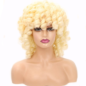 Giá Bán Buôn Tóc Giả Nữ Cosplay Tóc Xoăn Tự Nhiên Với Bangs Màu Vàng Điều Chỉnh Kích Thước Tóc Giả Toàn Bộ Tổng Hợp Châu Phi - Product Image 4