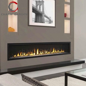 Đôi bên kính cường lực lớn kim loại trong nhà lò sưởi <span class=keywords><strong>gas</strong></span> với điều khiển từ xa - Product Image 5