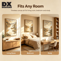 DX-DESIGNS Cadre flottant en bois massif personnalisé pour toile, 11x14, 12x16, 18x24, 24x36 pouces, avec œuvre d'art sur mesure pour peinture murale
