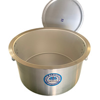 Marmite à soupe en alliage d'aluminium de style occidental, tailles extra-larges 55-60-67 cm, compatible avec les cuisinières à gaz, couvercle plat, usage commercial