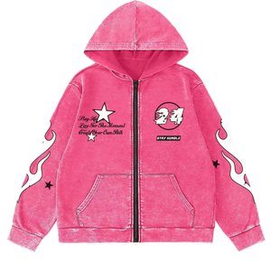 Customized Embroidered Front Solid Zip-Up Hoodies Sweatshirt Winter Oversized 100% Organic Cotton Eco-Friendly <b>Hip</b> Hop - Product Image 1