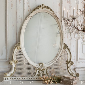 Hot Bán Cổ Điển Mộc Mạc Rắn Sồi Trắng Lưu Trữ Tủ Quần Áo Bàn Trang Điểm Với Đứng Gương Trong Phòng Ngủ - Product Image 3