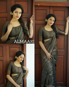 Indien belle Banarasi doux soie Saree pur Banarasi cuivre Zari tissage travail avec chemisier pièces vêtements traditionnels Saree - Product Image 2