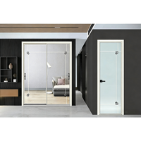 Porte coulissante en bois massif avec cadre ultra-fin pour chambre à coucher, salon, taille personnalisée, isolation thermique, étanche, intelligente