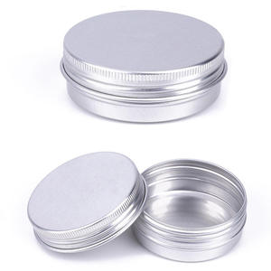 Boîte en aluminium personnalisée <span class=keywords><strong>de</strong></span> 60 ml (2 oz) avec <span class=keywords><strong>couvercle</strong></span> en aluminium pour crème, cosmétiques, aliments et bougies (boîte métallique vide) - Product Image 1