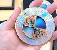 Emblème de voiture magnétique en coquille irisée chinoise, compatible avec tous les modèles et la plupart des voitures familiales