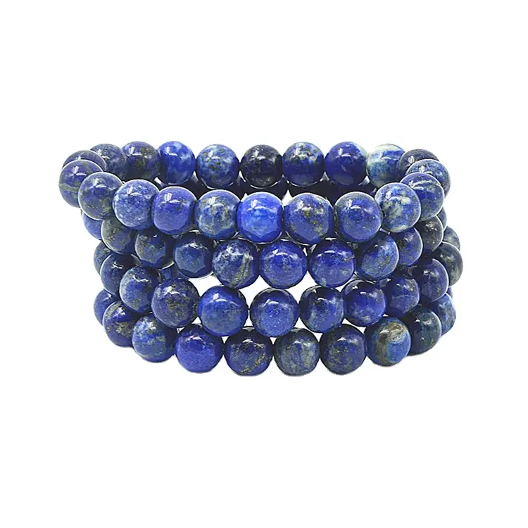 Aita Wholesale 10mm Natural Blue Lapis Lazuli Charm Healing Round Stone Crystal Bracelet