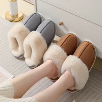Pantuflas de Invierno de Algodón con Imitación de Piel para Mujer, Parte Superior de Gamuza Afelpada, Cálidas y Suaves, para Interiores y Exteriores, Otoño e Invierno