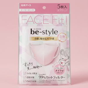 Masque facial en coton HAKUGEN EARTHB5 à 1 couche, anti-allergie, anti-poussière et sans parfum, réutilisable pour tous les types de peau - Product Image 1