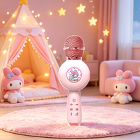 Microphone sans fil portable de dessin animé, Bluetooth, pour chanter, jouet pour enfants, microphone de karaoké