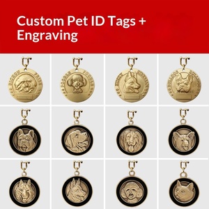 Médaille d'identification pour animaux de compagnie, gravée au laser, motif tête de chat, plaque nominative pour chat et chien, toutes saisons, intérieur et extérieur - Product Image 4