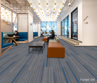 Dalles de moquette autocollantes en PVC pour sols en fibre de PP, dalles de moquette commerciales 600x600