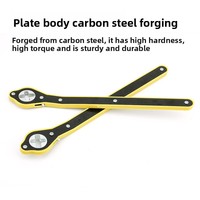 Llave de trinquete de manivela tipo tijera que ahorra esfuerzo, con palanca de mango cruzado y cabezales intercambiables para coches, carros, gatos y desmontaje de neumáticos