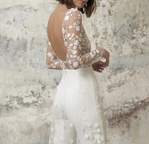 Liu Ming mode élégant Sexy femmes dentelle fête à manches longues <span class=keywords><strong>mariage</strong></span> longues barboteuses combishorts une pièce pantalon salopette - Product Image 3