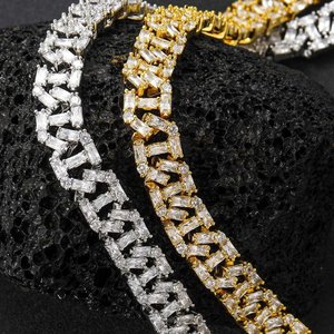 Bracelet chaîne de luxe en diamants, argent sterling 925, bijoux de créateur, élégant, scintillant, cadeau pour occasions spéciales - Product Image 3
