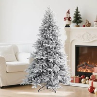 NINI Arbre de Noël artificiel sur pied avec lumières LED, en velours, décoration d'intérieur de haute qualité