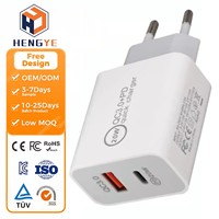18W QC3.0 20w Chargeur de téléphone Câble de données 3A PD Charge rapide Câble de chargeur Adaptateur Usb-c Chargeur rapide 20w avec câble de type C à C