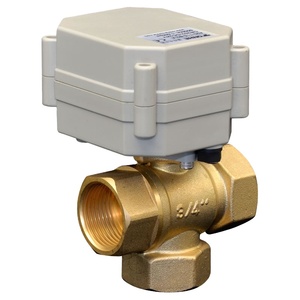 อุปกรณ์ควบคุมการไหลแบบแนวตั้ง DN20 12 โวลต์ แบบแมนนวล 3 ทาง บอลวาล์ว NPT PTFE สำหรับน้ำอุณหภูมิสูง  OEM ปรับแต่งได้ - Product Image 1