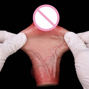 FAAK Reusable Rooster Cock <b>Ring</b> Realistic Penis Sleeve Dildo Enlarger Thicken Sex Toys for Male <b>Couples</b> Adult business wholesale - Product Image 4