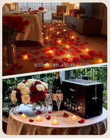 Pétales de rose artificiels, kit de 50 bougies chauffe-plat LED en forme de cœur, décoration écologique en plastique pour la maison, pour anniversaire, mariage