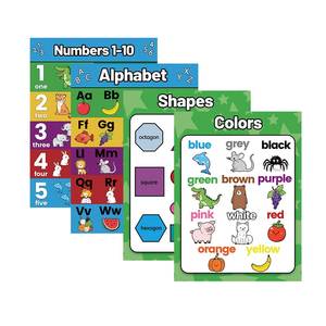 Nhà máy trẻ em giáo dục Áp phích in bảng chữ cái tiếng anh số hình dạng màu sắc biểu đồ lớp học mẫu giáo sơn tường - Product Image 3