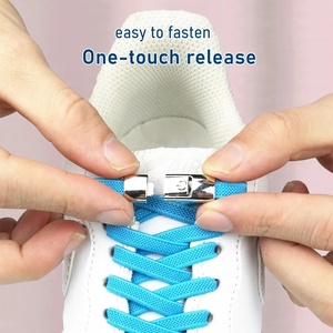 Nouveaux lacets de chaussures <span class=keywords><strong>pas</strong></span> chers sans nœuds, système de verrouillage par pression, lacets fixes sans nœuds, lacets plats élastiques pour enfants et adultes, baskets - Product Image 4