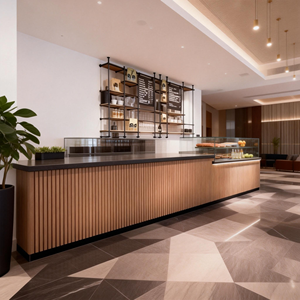 Vetrina Espositiva in Legno con Illuminazione LED, <span class=keywords><strong>Bancone</strong></span> Personalizzabile per Caffetteria, Negozio di Dolci e <span class=keywords><strong>Pasticceria</strong></span> - Product Image 2