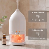 Diffuseur d'huiles essentielles en cristal de sel de l'Himalaya, humidificateur ultrasonique à faible bruit, pulvérisateur de brume automatique, 150ml