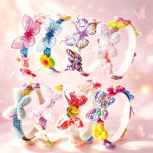 Charming Girls <b>DIY</b> Hair <b>Kit</b> Make Your Own Headbands Bow Clips Butterfly Gem Stickers Creative Toy Box Gift Present - Product Image 2