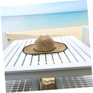 Sombreros de Paja de Guardavidas con Protección Solar para Verano, Sombreros de Paja Naturales con Parche de Logotipo Personalizado, Sombreros de Paja para Surf, Safari, Playa, Panamá - Product Image 2