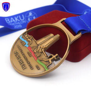 Hersteller Großhandel Custom ized Antique Aserbaidschan Baku Triathlon Wettbewerb FINISHER Running Medal mit Halskette Band - Product Image 2