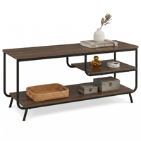 Meuble TV moderne et minimaliste en métal et bois avec tiroirs de rangement et pieds coniques pour salon et chambre à coucher, convient aux téléviseurs de 65 pouces et plus