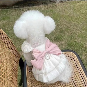 Robe de princesse pour animaux de compagnie, jupe blanche fluide, décorative pour le printemps, pour chiens et chats - Product Image 1