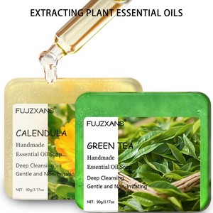 Jabón Artesanal de Aceites Esenciales de 90g, Rosa, Jazmín, Té Verde, Caléndula, Osmanto, Lavanda, Limón, 7 Aromas Duraderos - Product Image 3