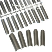 Ongles artificiels européens/américains en forme de tube C-Arc, carrés, ultra-fins, sans couture, haute transparence, motif ciel étoilé, 5,0 cm extra-longs, CE