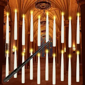 2024 produk baru 20 buah Dekor ajaib cahaya melayang lilin apung dengan tongkat untuk dekorasi rumah