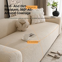 Housse de canapé universelle tout-en-un rétro haut de gamme en tissu épais et extensible à motif floral jacquard, imperméable et lavable en machine