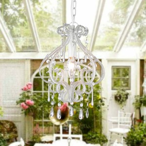 Lampe suspendue en métal blanc en forme de têtard, mini lustre en verre cristal, éclairage pour chambre d'enfant, chambre des enfants NS-120147W - Product Image 5