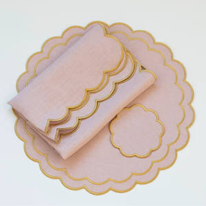 Manteles individuales de decoración de mesa de comedor de cocina bordados de algodón 100% de lujo de doble borde reutilizables sostenibles de alta calidad modernos - Product Image 5