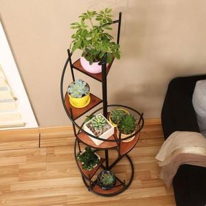 AILICHEN <span class=keywords><strong>Escalera</strong></span> de Caracol multicapa de hierro forjado Tipo de piso Soporte de flores con macetas y jardineras - Product Image 3