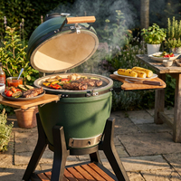 Barbecue Kamado AUPLEX 21 pouces, finition céramique luxueuse et premium, fumoir au charbon de bois pour jardin et terrasse