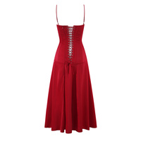 TAOP&ZA Nouvelle Collection Été 2026 - Robe sirène élégante mi-longue à fines bretelles, ajustée et cintrée à la taille avec fente 7903