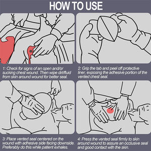 Perban Darurat Tahan Air untuk Trauma dengan 3 Saluran Penutup Dada Berventilasi Medis - Product Image 5