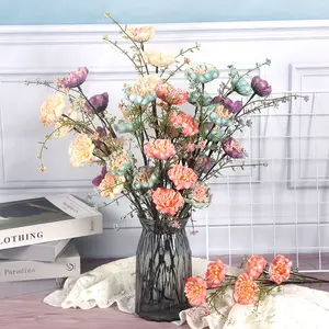 Искусственные розовые цветы, Рододендрон, бабочки, 5 голов, букет для украшения вазы для дома и офиса