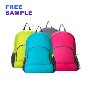 Custom MOQ 100 Pcs Folding Travel Bag Foldable Bagpack Mochila Escolar 210D Plaid Daypack Sac A Dos Arket Casual Sports Backpack